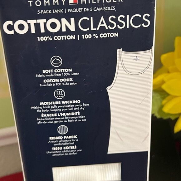 NWT 5 Men's White Tank Tops Tommy Hilfiger #YC - Picture 5 of 7